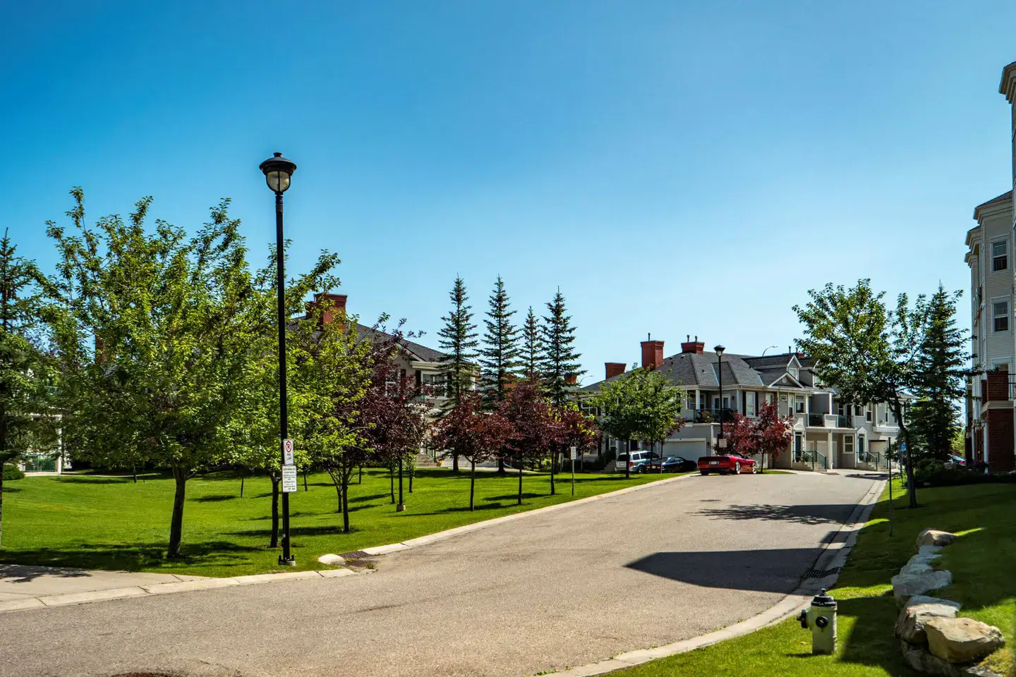 A residential street in McKenzie Towne